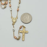 CLOSEOUT* Rosary - Tri Color Gold Plated. Our Lady of Guadalupe. Virgen Guadalupe. Heart.