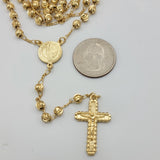 CLOSEOUT* Rosary - 14K Gold Plated. Saint Benedict. Rosario de San Benito