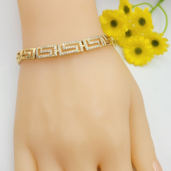 Bracelets - 14K Gold Plated. Greek Style with crystals. *Premium Q*