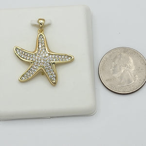 Necklace - 14K Gold Plated. Starfish - Pendant & Chain. (Optional Pendant Only) *Premium Q*