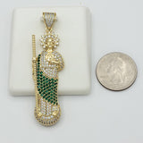 Necklace - 14K Gold Plated. Saint Jude. Green Crystals. San Judas. (Optional Pendant Only). Premium Q