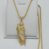 Necklace - 14K Gold Plated. Saint Jude. San Judas. (Optional Pendant Only). Premium Q