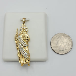 Necklace - 14K Gold Plated. Saint Jude. San Judas. (Optional Pendant Only). Premium Q