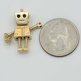 Necklace - 14K Gold Plated. Robot Pendant & Chain. (Optional Pendant Only) *Premium Q*