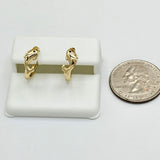 Earrings - 14K Gold Plated. Dolphin Small Hoops.