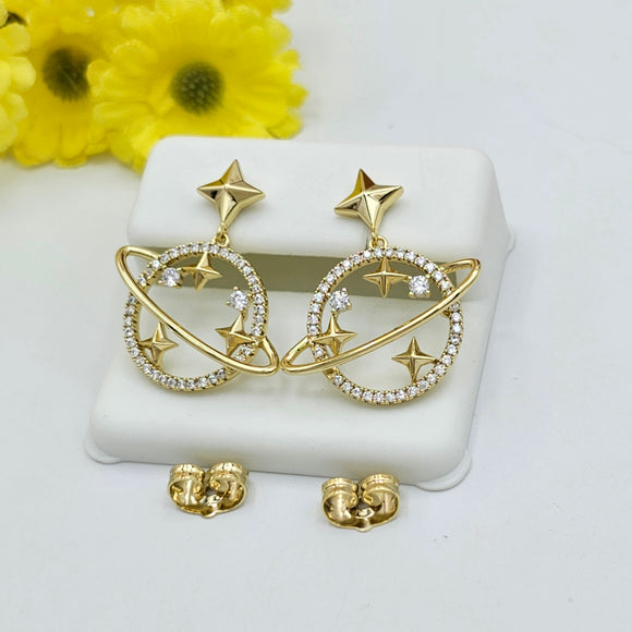 CLOSEOUT* Earrings - 14K Gold Plated. Galaxy - S925 Posts Only. *Premium Q*