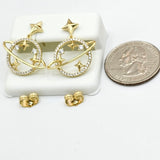 CLOSEOUT* Earrings - 14K Gold Plated. Galaxy - S925 Posts Only. *Premium Q*