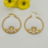 Earrings - 14K Gold Plated. Saint Jude Hoops. MD