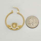 Earrings - 14K Gold Plated. Saint Jude Hoops. MD