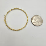 Earrings - 14K Gold Plated. Twisted Hoops. 2in D. *Premium Q*