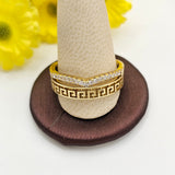 Rings - 14K Gold Plated. Greek Key Design. *Premium Q*