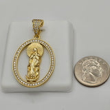 Pendants - 14K Gold Plated. Our Lady of Guadalupe Oval. *Premium Q*