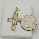 Pendants - 14K Gold Plated. Crucifix Jesus Christ Cross. *Premium Q*