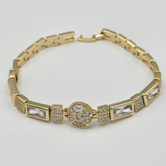 Bracelets - 14K Gold Plated. Mesh Fashion CZ Luxury Bracelets. *PremiumQ*