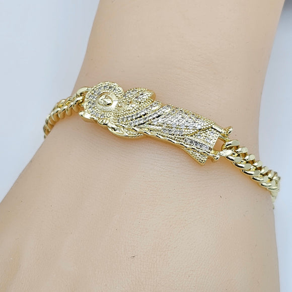 Bracelets - 14K Gold Plated. Saint Jude. San Judas. 6mm W - 7.5in L