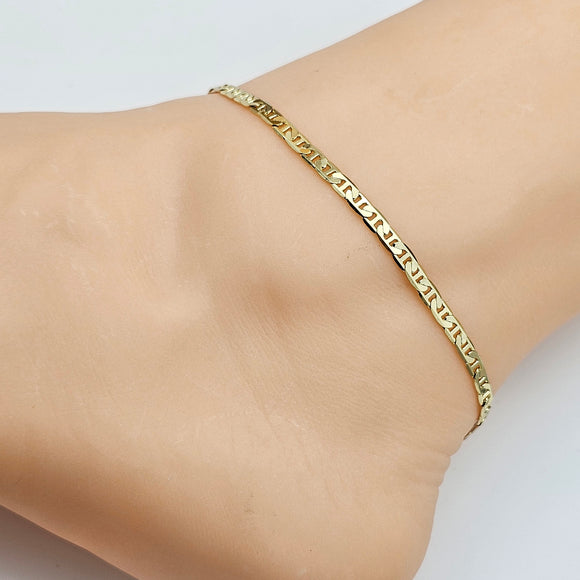 Anklets - 14K Gold Plated. Mariner Style. Premium Q.