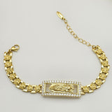 Bracelets - 14K Gold Plated. Our Lady of Guadalupe. Flower Link.
