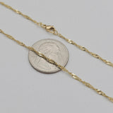 Chains - 14K Gold Plated. 24 in. Singapore Style. *Premium Q* (Pack of 3)