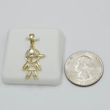 Pendants - 14K Gold Plated. Boy with Cap. *Premium Q*