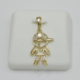 Pendants - 14K Gold Plated. Boy with Cap. *Premium Q*