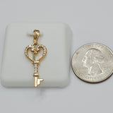 Pendants - 18K Gold Plated. Heart Key. *Premium Q*