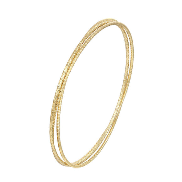 CLOSEOUT* Bangles - 14K Gold Plated. Bracelets. Set of 3 Intertwined Bracelets