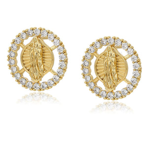 Earrings - 18K Gold Plated. Our Lady of Guadalupe - Stud *Premium Q*