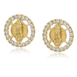 Earrings - 18K Gold Plated. Our Lady of Guadalupe - Stud *Premium Q*