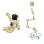 Earrings - 14K Gold Plated. Astronaut - Constellation *Premium Q*