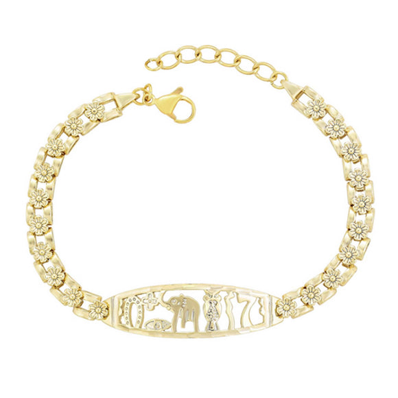 Bracelets - 14K Gold Plated. Good Luck Symbols Bracelet. *Premium Q*