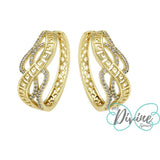 Earrings - 14K Gold Plated. Greek Symbols Hoops. *Premium Q*