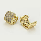 Earrings - 14K Gold Plated. Huggies Micro Pave Hoops. *Premium Q*