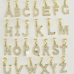 Pendants - 14K Gold Plated. Initial Letter Pendant. *Premium Q*