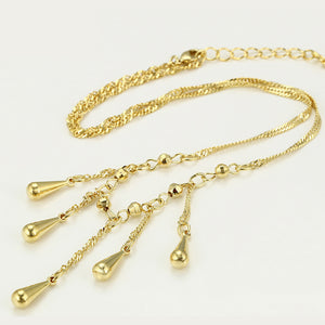 Necklace - 14K Gold Plated. Cascade.  *Premium Q*