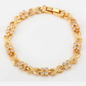 Bracelets - 18K Gold Plated. Infinity Symbol & Flowers. *Premium Q*