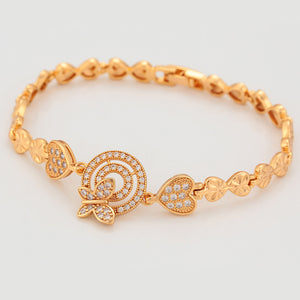 Bracelets - 18K Gold Plated. Posing Butterfly. *Premium Q*