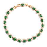 Bracelets - 18K Gold Plated. Green CZ. Elegant - Luxury  *Premium Q*