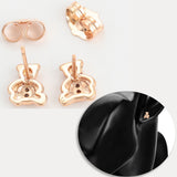Earrings - Rose Gold Plated. Small Stud Bear Earrings. Girls. 8mm  *Premium Q*