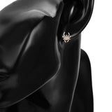 Earrings - 18K Gold Plated.  Spider with Crystals. Small. Stud. *Premium Q*