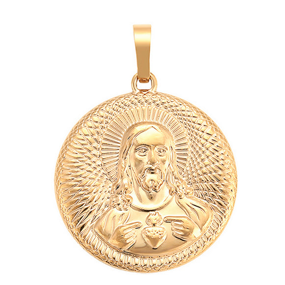 Pendants - 18K Gold Plated. Sacred Heart of Jesus. *Premium Q*