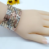Bangles - Tri Color Gold Plated. Bracelets. Semanario Oro Laminado. Size#7