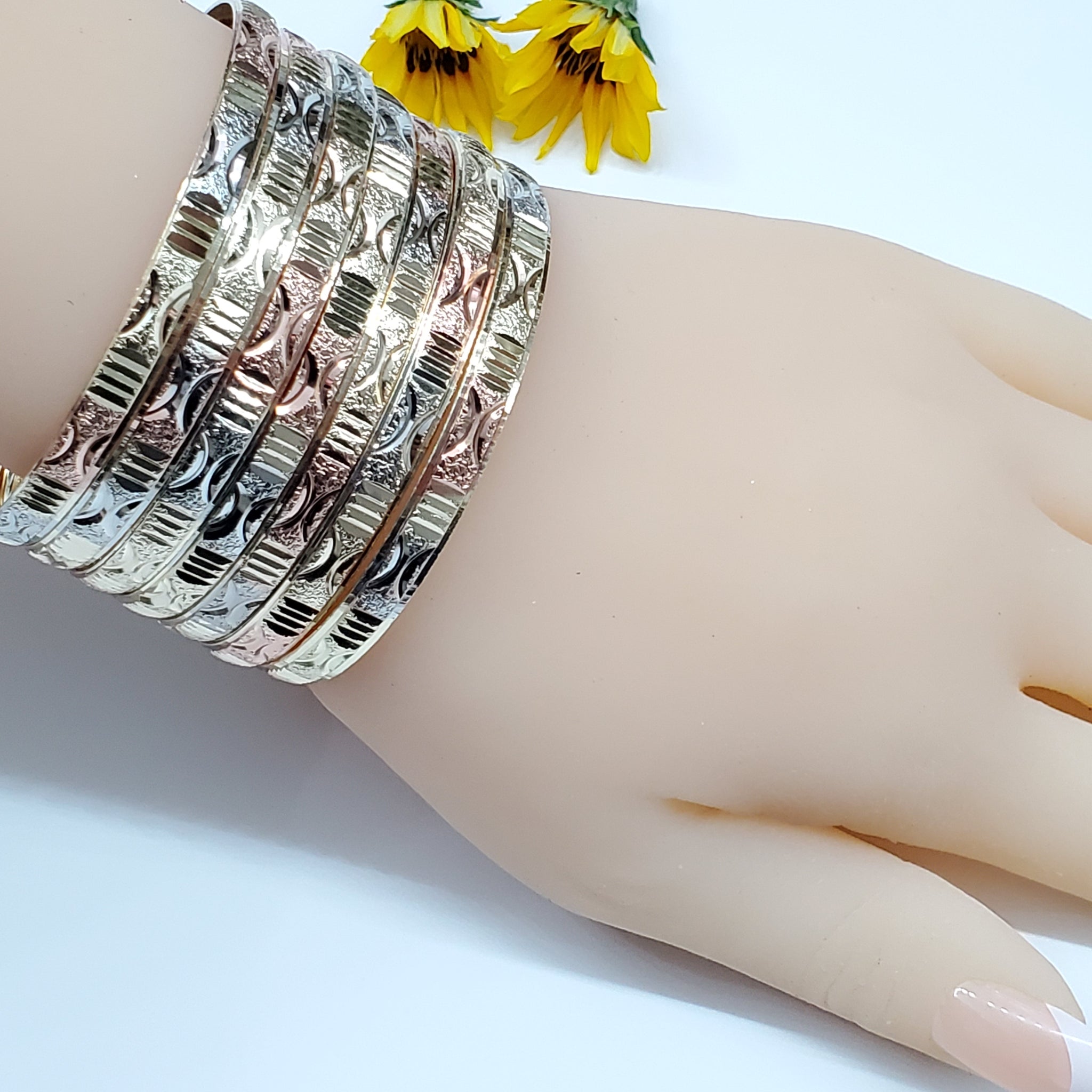 Beautiful Handmade 6.40 MM Bangles Bracelets In 916 Solid 22K Yellow Gold —  Jisha Jewels