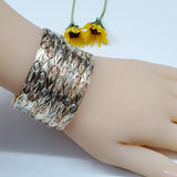 Bangles - Tri Color Gold Plated. Bracelets. Semanario Oro Laminado. Size#7