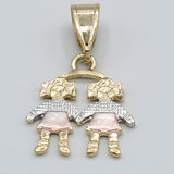 CLOSEOUT* Pendants - Tri Color Gold Plated. Kids - Family. Multiple Options