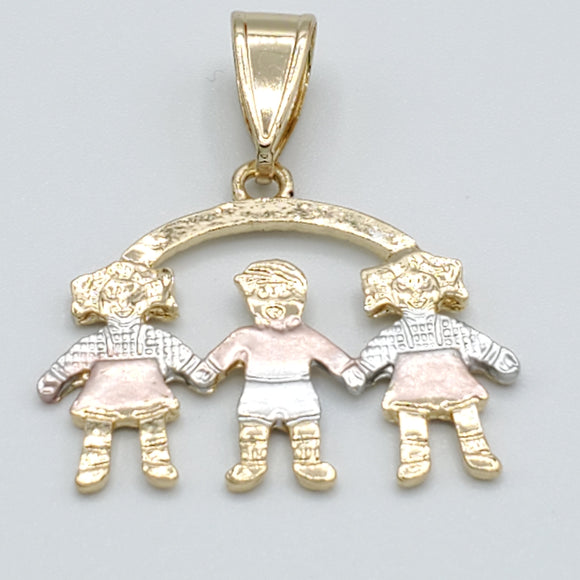 Pendants - Tri Color Gold Plated. Kids - Family. Multiple Options