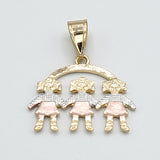 CLOSEOUT* Pendants - Tri Color Gold Plated. Kids - Family. Multiple Options