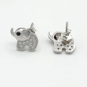 Earrings - 925 Sterling Silver. Elephant Stud Earrings