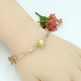 Bracelets - Tri Color Gold Plated Turtles Chain Bracelet. *Premium Q*