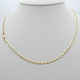 Chains - 14K Gold Plated. Mariner Style DC - 2.5mm W - Different Sizes. M1 (PACK OF 6)