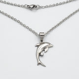Necklace - Stainless Steel. Dolphin Pendant and Chain.  *Premium Q*